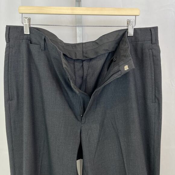 BROOKS BROTHERS Makers Brooksease EST 38 Flat Front Pants Cuffed Hem Gray USA - Picture 5 of 8